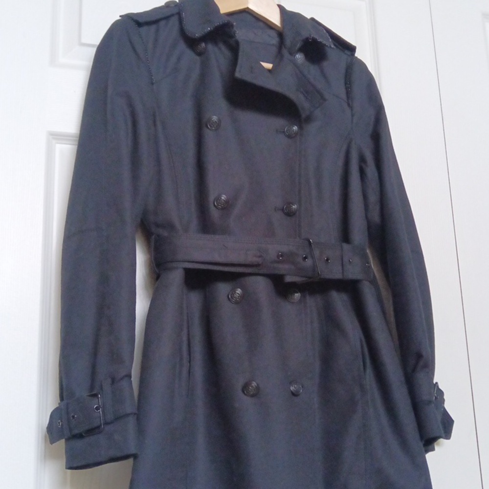 Ptp20" Zara Quilted Trench Coat In Black For Women